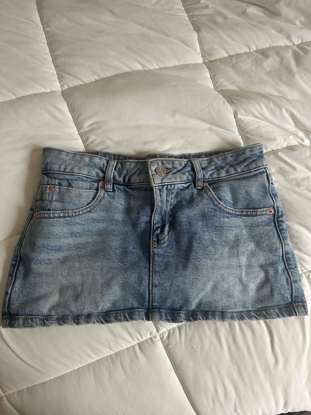Garage Light Blue Denim Mini Skirt